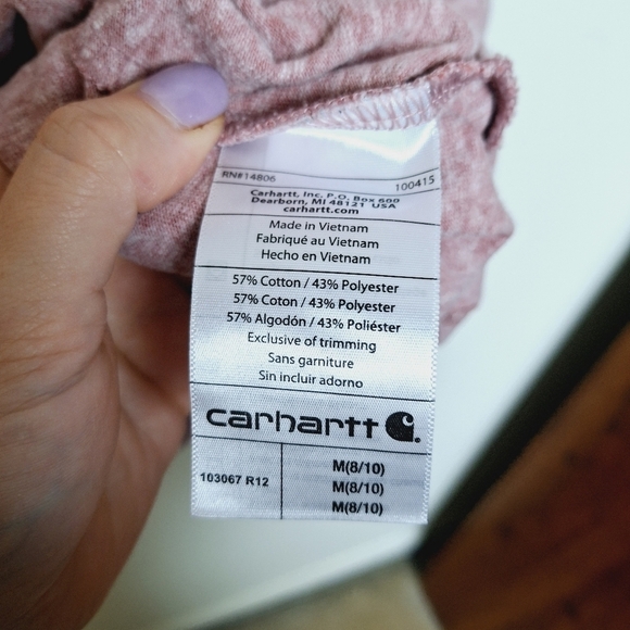 Carhartt Space Dye Original Fit Crew Neck Short Sleeve Pocket Tee Shirt Medium - Picture 8 of 8